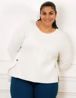 Pull écru maille torsadée