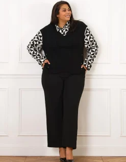 Pull 2 en 1 noir motif