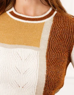 Pull fantaisie beige