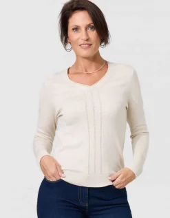 Pull fantaisie beige