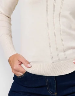 Pull fantaisie beige