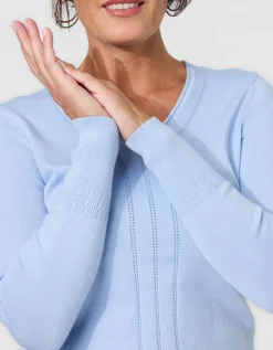 Pull fantaisie bleu clair