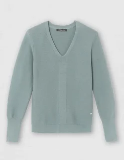 Pull fantaisie coton kaki