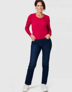 Pull fantaisie framboise