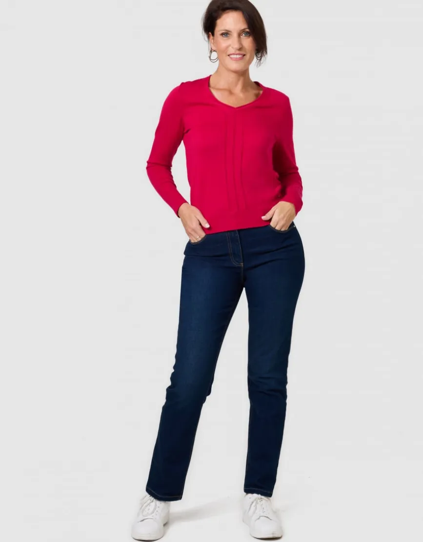 Pull fantaisie framboise