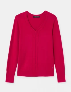 Pull fantaisie framboise