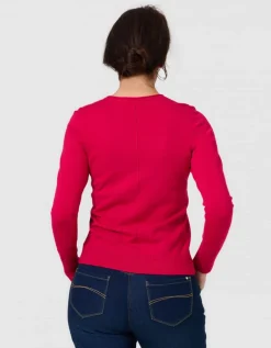 Pull fantaisie framboise