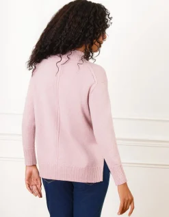 Pull irisé ajouré rose