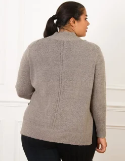Pull irisé ajouré taupe