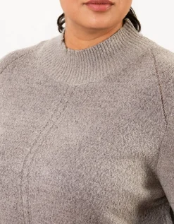 Pull irisé ajouré taupe