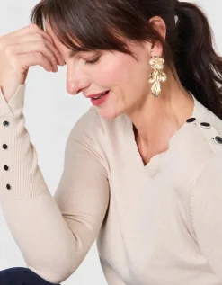 Pull maille fine beige