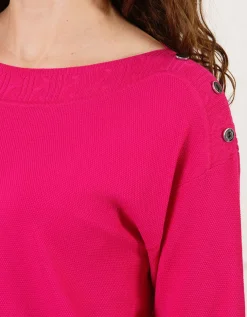 Pull maille fine fuchsia