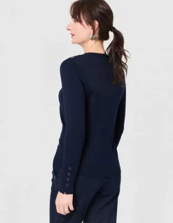 Pull maille fine marine