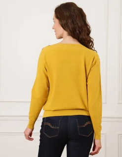 Pull maille fine ocre