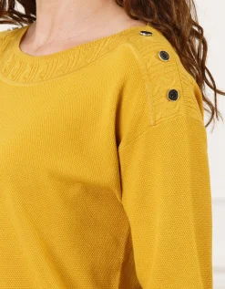 Pull maille fine ocre