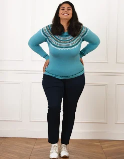 Pull motif jacquard ciel
