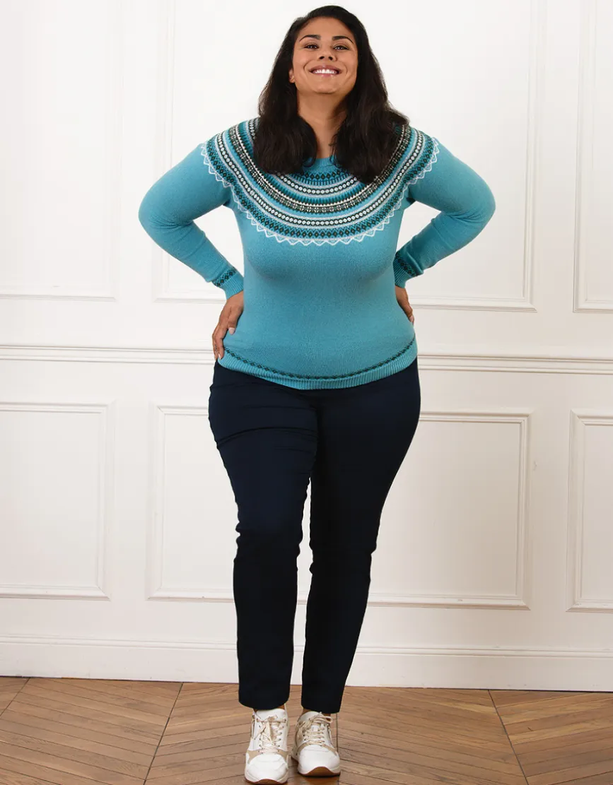 Pull motif jacquard ciel