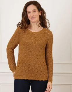 Pull ocre ajouré