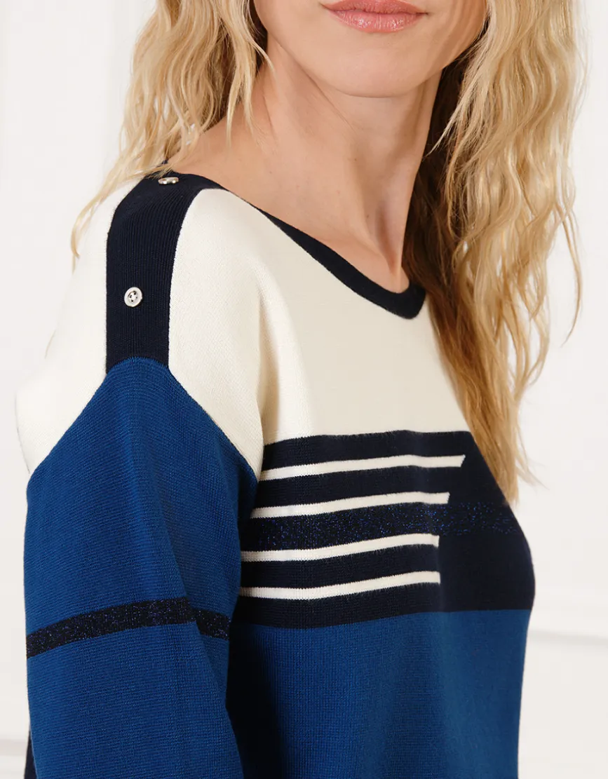 Pull patch bleu roi