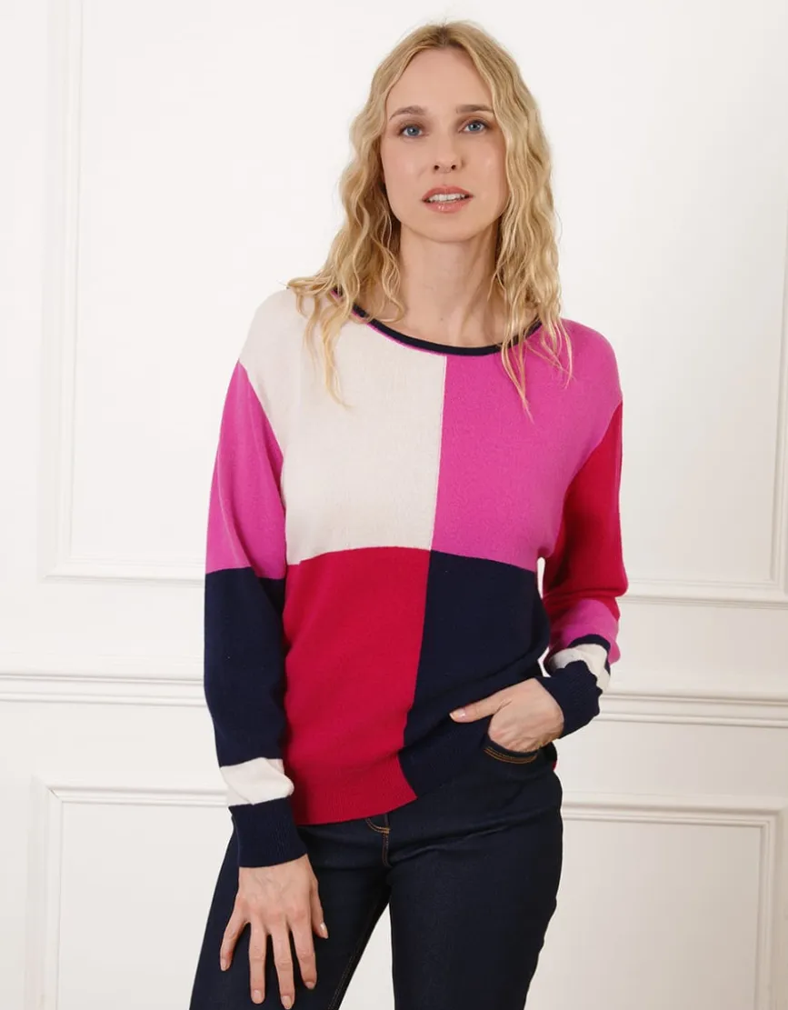 Pull patch rose et rouge