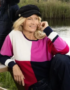Pull patch rose et rouge