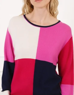 Pull patch rose et rouge