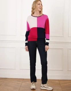 Pull patch rose et rouge