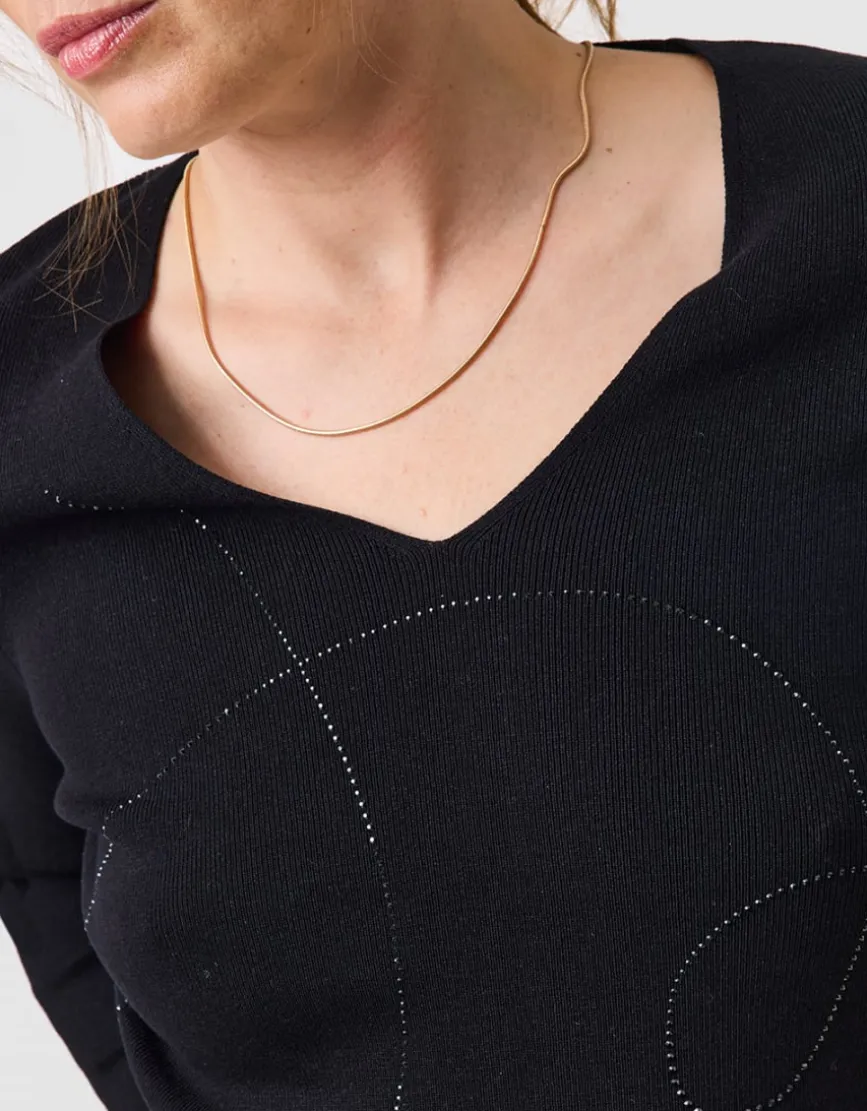 Pull strass noir
