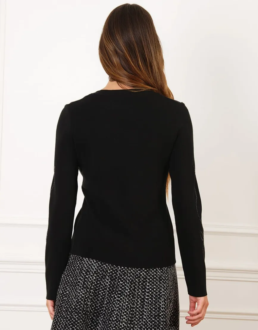 Pull V sequins noir