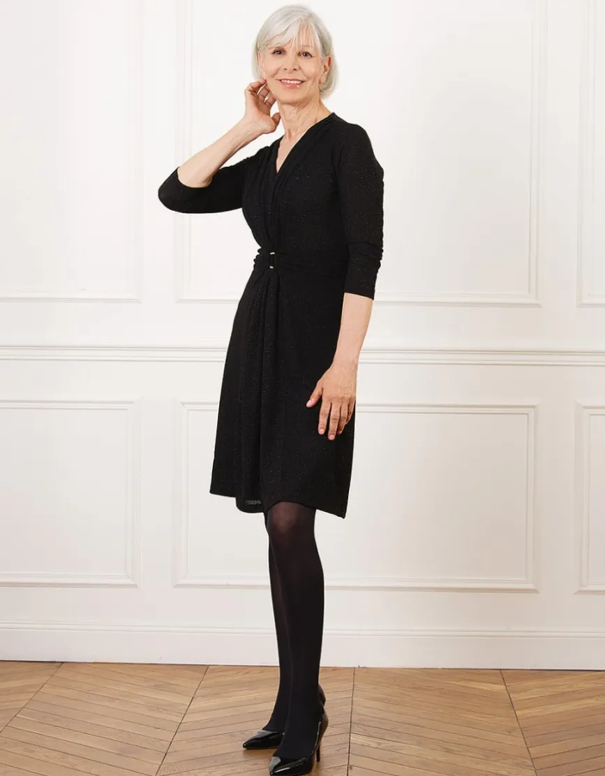 Robe chic paillettes noir