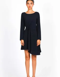 Robe drapée marine