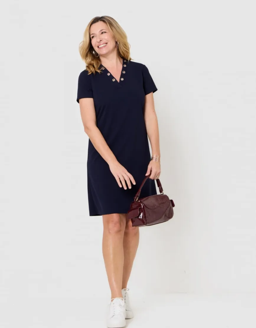 Robe droite bleu marine
