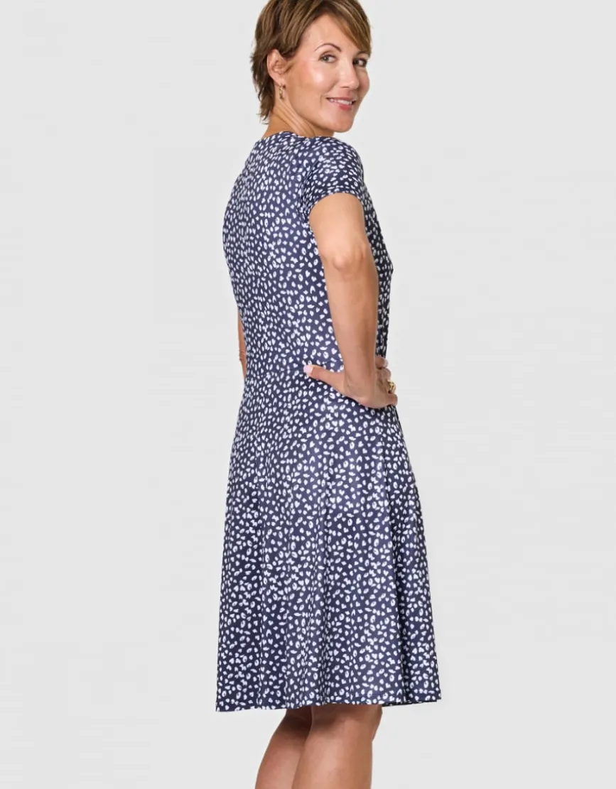 Robe droite motif bleu
