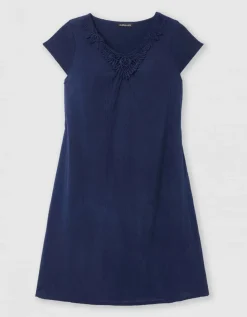 Robe gaze coton marine