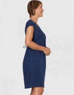 Robe gaze coton marine