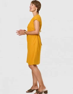 Robe gaze coton ocre