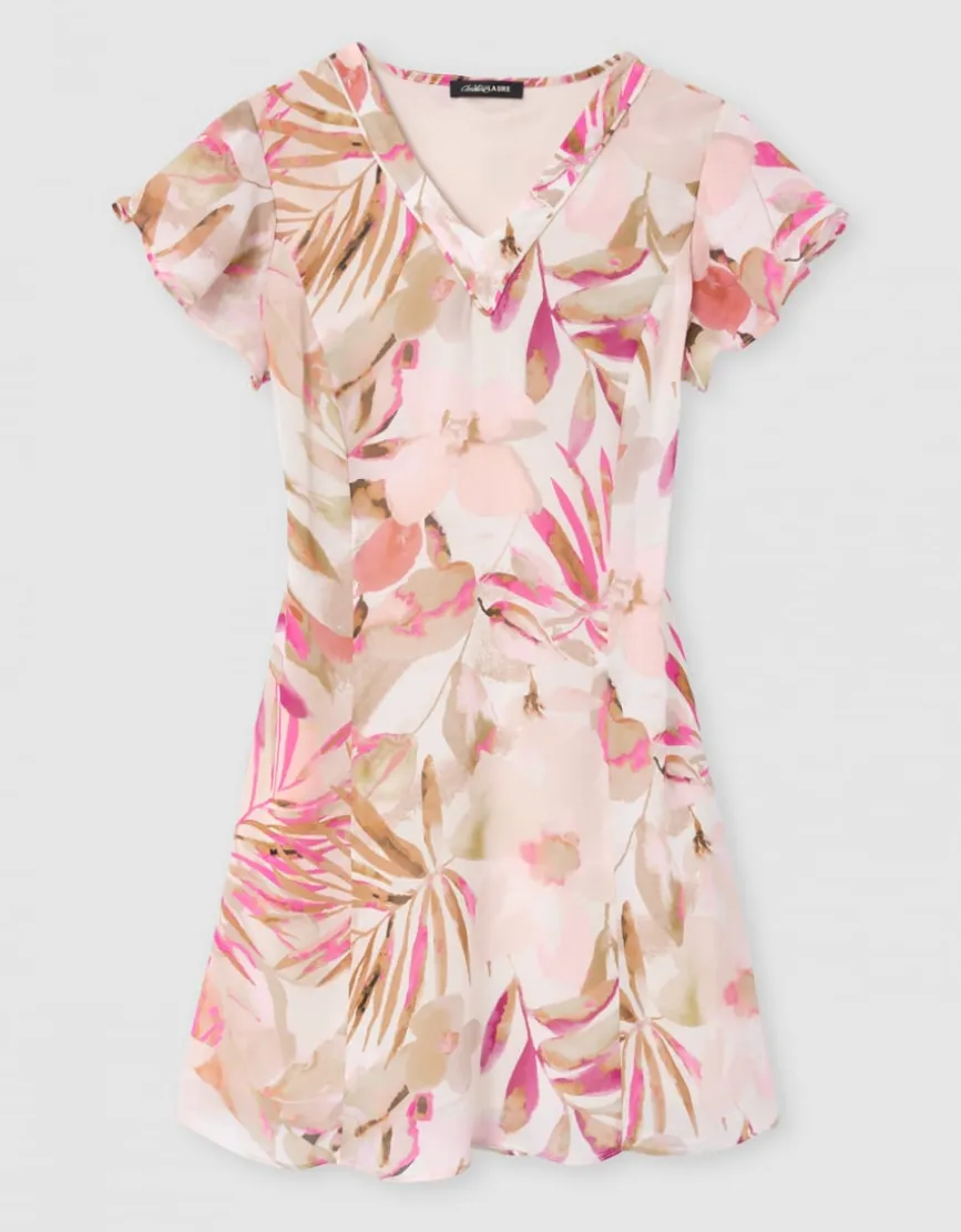 Robe imprimé beige rose