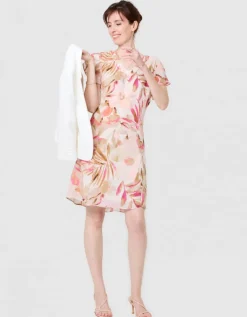 Robe imprimé beige rose