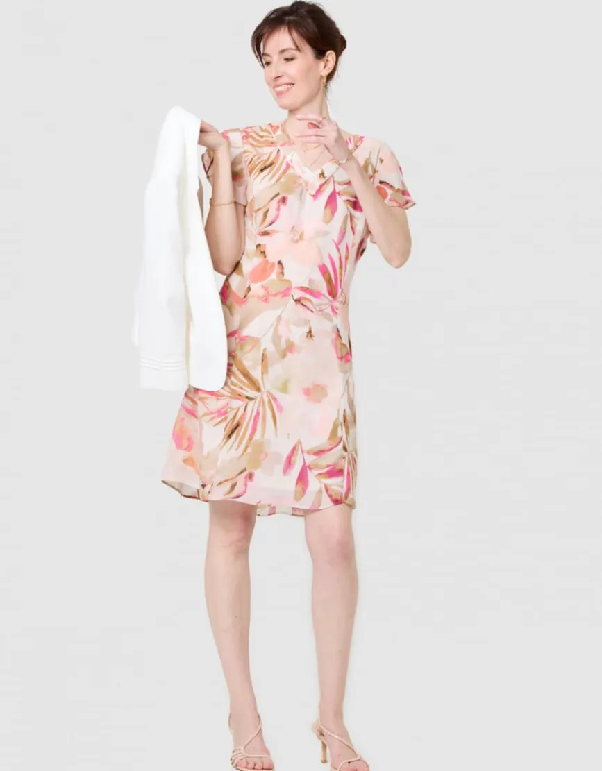 Robe imprimé beige rose