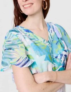 Robe imprimé bleu blanc