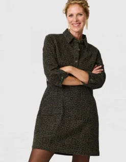 Robe imprimée coton vert