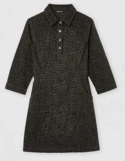 Robe imprimée coton vert