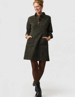 Robe imprimée coton vert