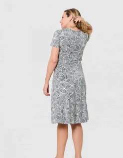 Robe imprimée vert blanc