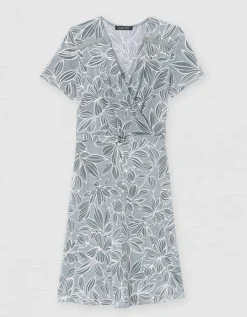 Robe imprimée vert blanc