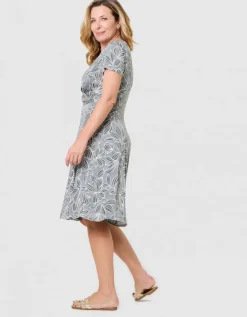 Robe imprimée vert blanc