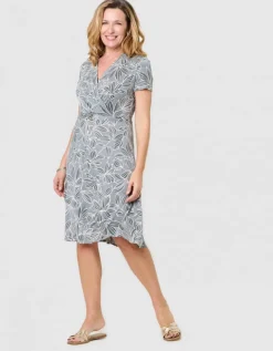 Robe imprimée vert blanc