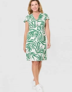 Robe imprimé vert blanc
