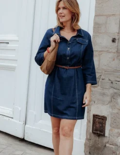 Robe jean coton bleu