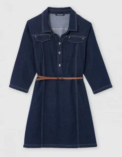 Robe jean coton bleu